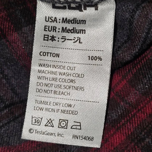 NWT CQR Gears Tactical Series Womens Red Gray Plaid Flannel Button Down Shirt M - Picture 5 of 5